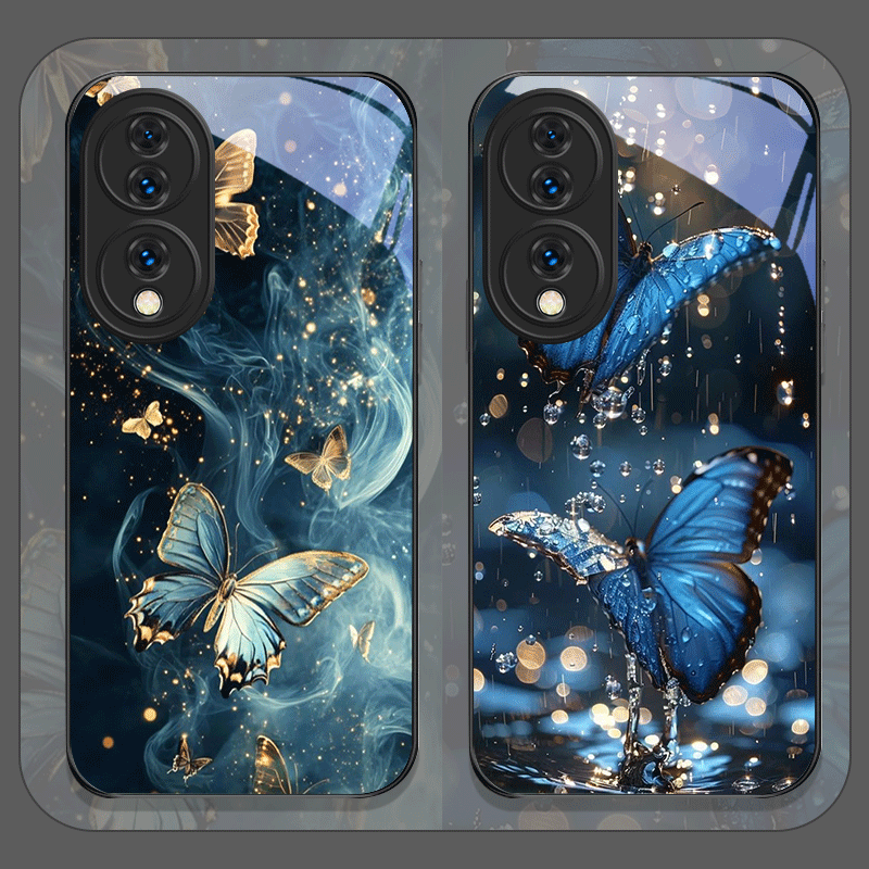 Huawei Mate 60 - Luxurious Blue Butterfly Art Printed Tempered