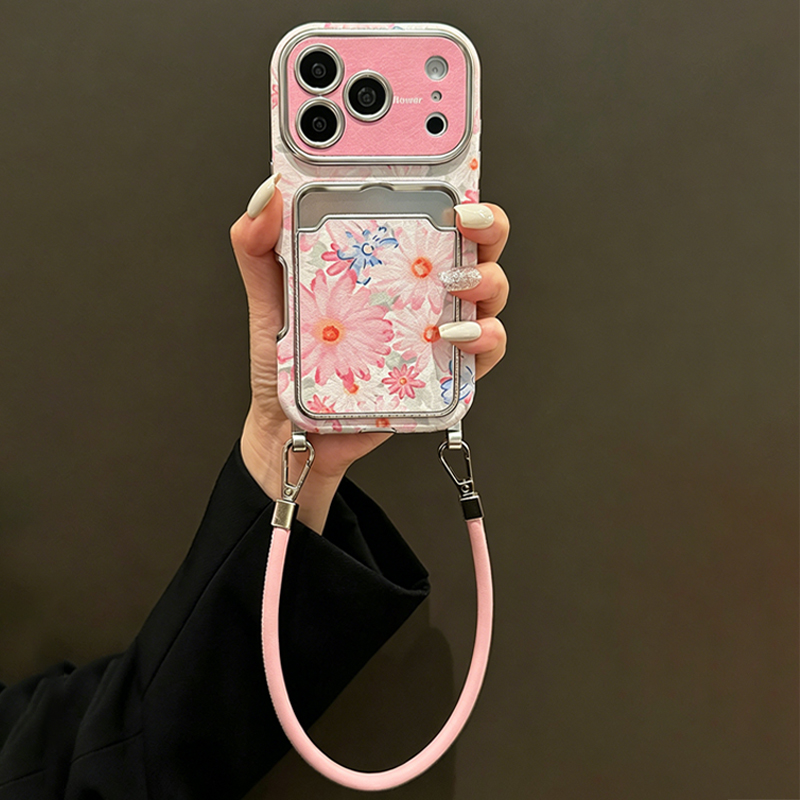 Pink Floral Faux Leather Textu - đánh giá và giá Leather Card Wallet